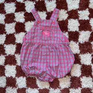 Vintage Oshkosh B’Gosh Plaid Kids Overall Bubble
